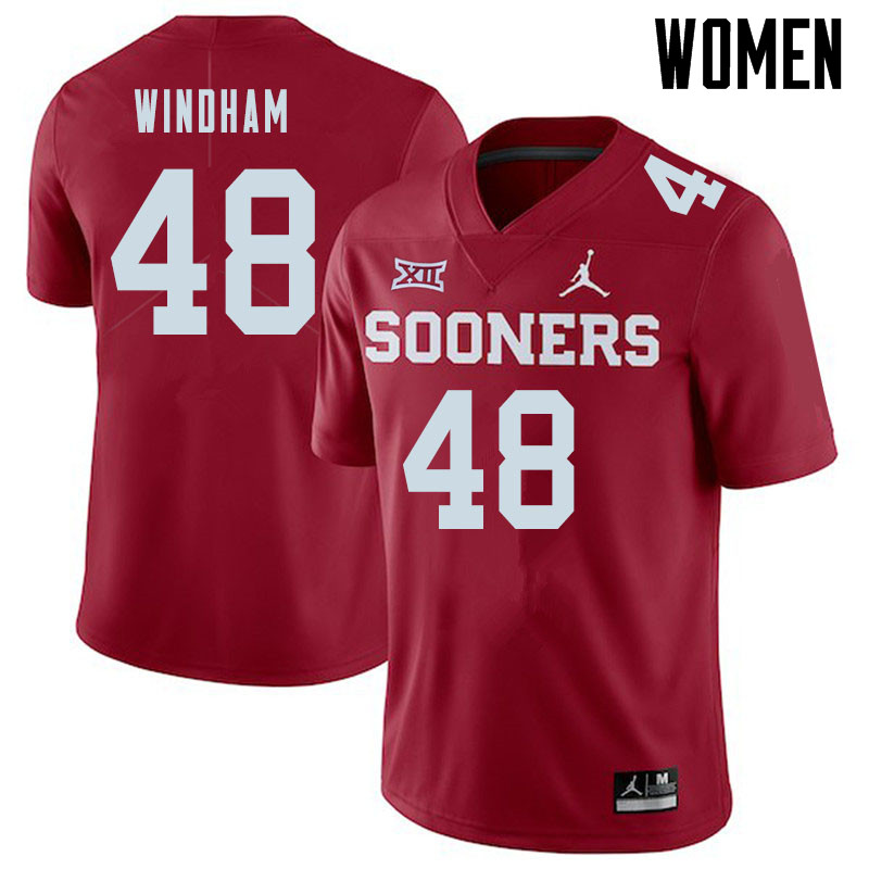 Jordan Brand Women #48 Eric Windham Oklahoma Sooners College Football Jerseys Sale-Crimson